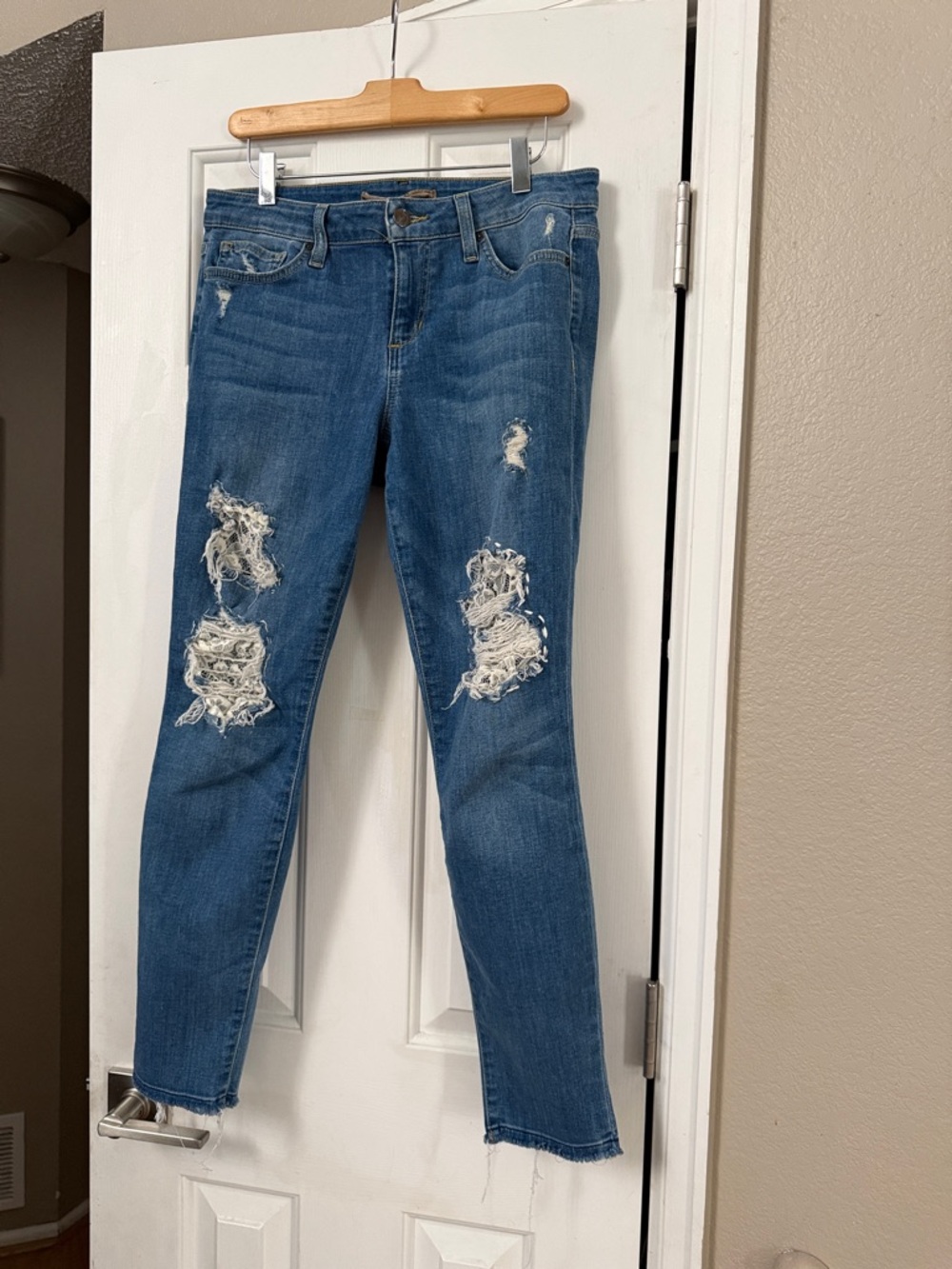 Custom Shashiko Visual Stitching Bespoke Lace Inset Joe's Jeans Size 29